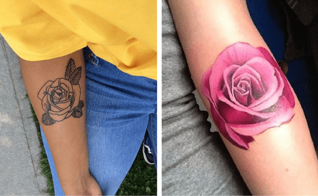 Tatouage de fleur en forme de rose