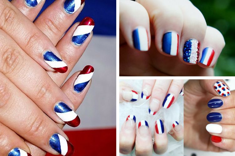 Une Manucure Bleu Blanc Rouge Pour Feter L Euro 2016