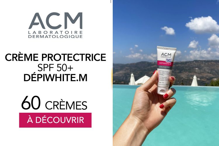 Dépiwhite.M Crème protectrice SPF 50+ Laboratoire Dermatologique ACM : 60 crèmes à tester !