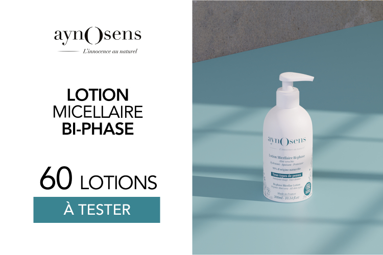Lotion micellaire bi-phase de Aynosens : 60 lotions à tester !
