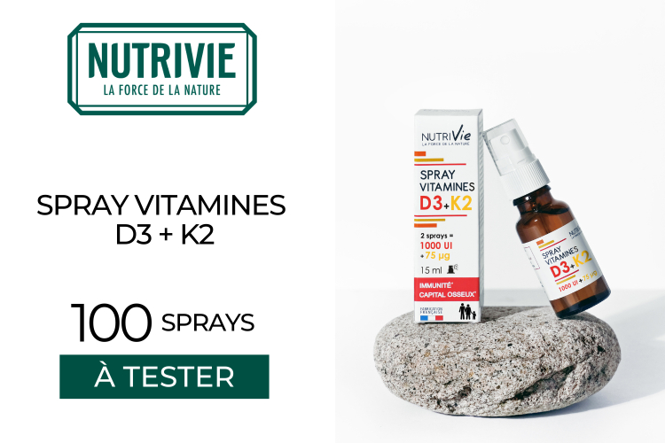 Spray Vitamines D3 K2 NUTRIVIE : 100 Sprays à tester !