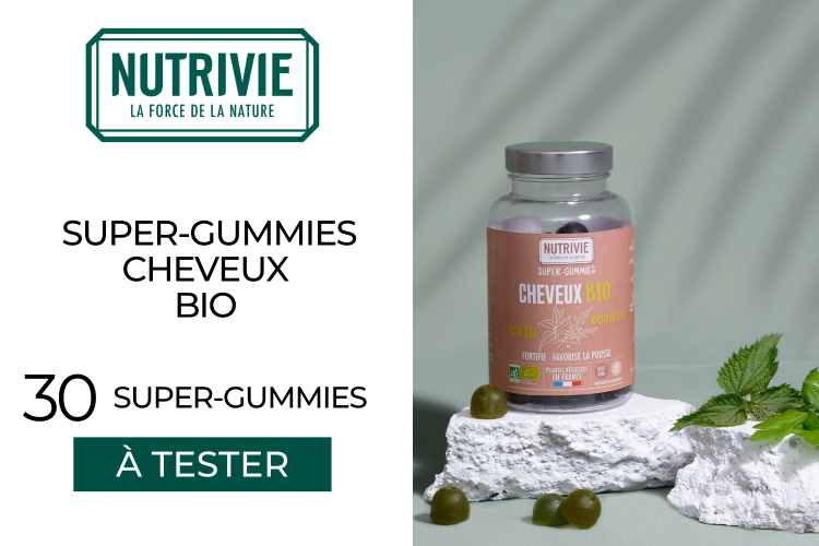 Super-Gummies Cheveux Bio de NUTRIVIE: 30 Super-Gummies à tester !