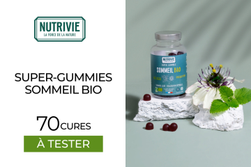 70 Super-Gummies Sommeil Bio de NUTRIVIE à tester !