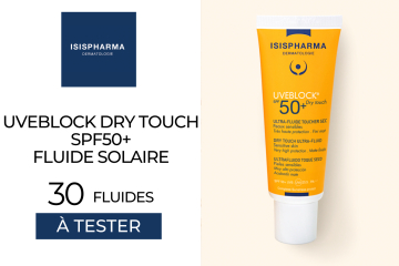 30 Fluides solaires Uveblock Dry Touch SPF50+ de Isispharma à tester !