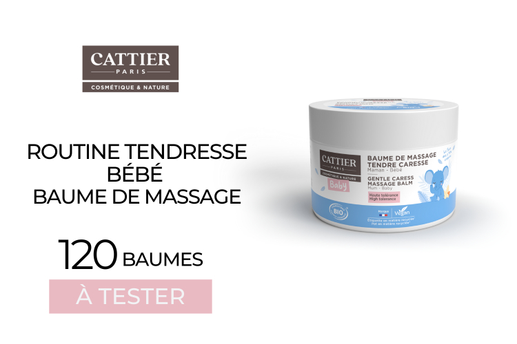120 Baume de massage ROUTINE TENDRESSE BÉBÉ de Cattier à tester !