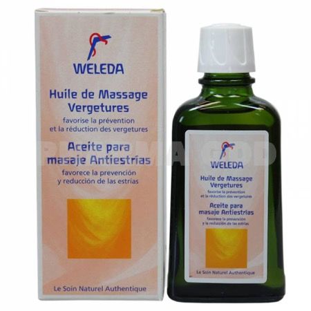 Prévention vergetures grossesse : huile de massage Weleda