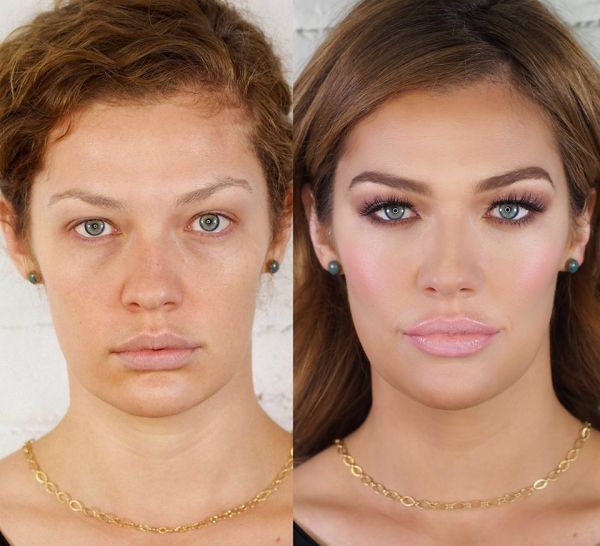 maquillage avant après - structure du visage