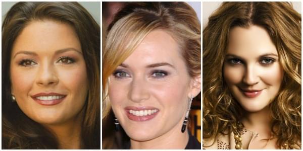 Forme visage rond Catherine Zeta-Jones Kate Winslet Drew Barrymore