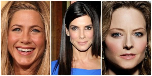 Forme visage triangle Jennifer Aniston, Sandra Bullock, Jodie Foster