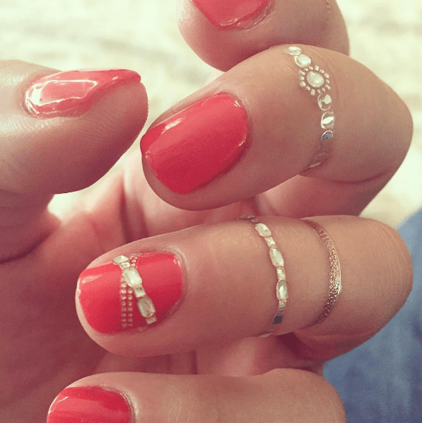 Bracelet nails rouge et doré