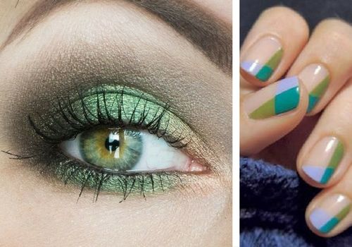 Maquillage vert avec la teinte Greenery