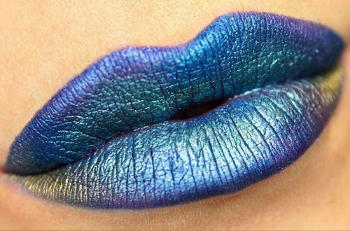 oil slick lips bleu et vert
