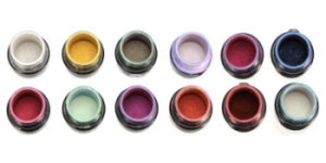 Différentes teintes de pigments chromés 