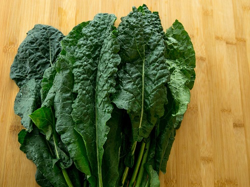 des feuilles de chou kale riches en calcium et vitamines